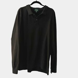 J.‎ Crew Vintage 90's Black Solid Cotton Rugby Henley Shirt Size XXL